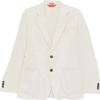 Barena Giacca Borgo Lisca - Heren - Business blazers - Beige - S - Leer - Kostuums