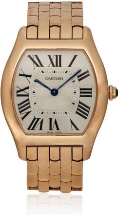 Cartier Pre-owned Cartier Tortue Silvered Guilloche Dial Ladies Watch W1556366