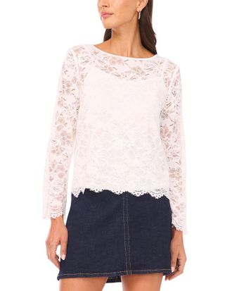 Vince Camuto Flare Sleeve Crop Blouse