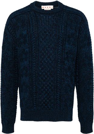 Marni cable-knit cotton jumper - men - Cotton - 48 - Blue