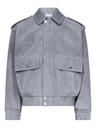 Ludovic de Saint Sernin Robert flap-pocket suede jacket - Grey