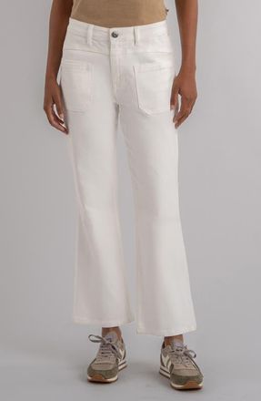 Kut from the Kloth Kelsey High Waist Flare Jeans in White at Nordstrom, Size 18