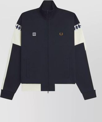 Fred Perry knit sweater contrast panels high collar