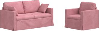 vidaXL Juego De Sof&aacute; 2 Uds. Rosa Terciopelo Vidaxl