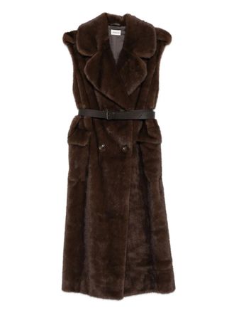 P.A.R.O.S.H. double-breasted belted vest - Brown