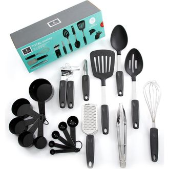 Gibson Home Total Kichen Chefs Better Basics 18-Piece Gadgets and Tools Combo Set in Black at Nordstrom