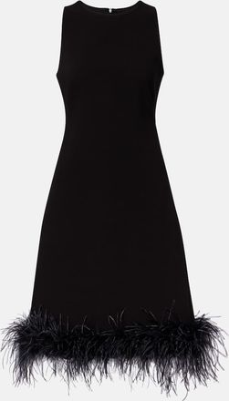Max Mara Semito feather-trimmed midi dress