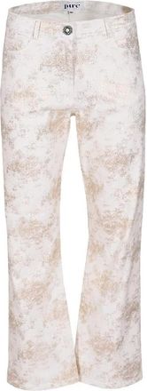 ZiZo Gouden Spray Elegante Flared Broek - Dames - Straight fit broeken - Beige - S - Katoen - Broeken