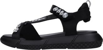 Elena Iachi E2238 Suede Sandal - Dames - Sandalen - Zwart - 36 EU - Leer - Schoenen