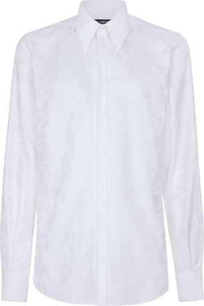 Dolce & Gabbana Martini-fit floral-jacquard cotton shirt - men - Cotton - 37 - White