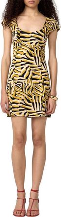 Diane Von F&uuml;rstenberg Dani Print Minidress in Sun Tiger Lemon Curry at Nordstrom, Size Xx-Small