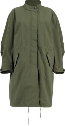 Givenchy Katoenen Parka met Stempelprint - Dames - Parka Jassen - Groen - M - Katoen - Jassen
