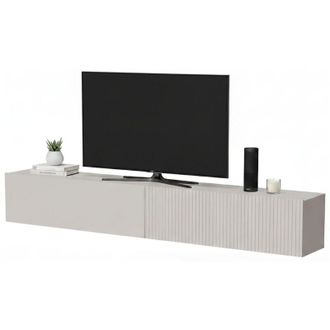 Dmora Mobile Porta tv Sindia, Modulabile, un Ripiano, 4 Vani, 200x29.8x30.5h cm Beige