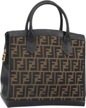 Fendi Pre-owned Handbags, female, Brown, Size: ONE SIZE Pre-owned Vintage Canvas Handbag