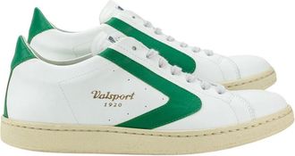 Valsport Witte leren herensneaker Toernooi model - Heren - Sneakers - Wit - 42 EU - Katoen - Schoenen