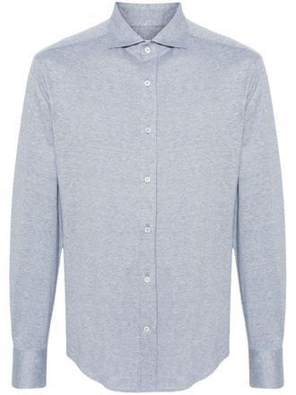 Brunello Cucinelli T-shirt mélange a coste - Blu