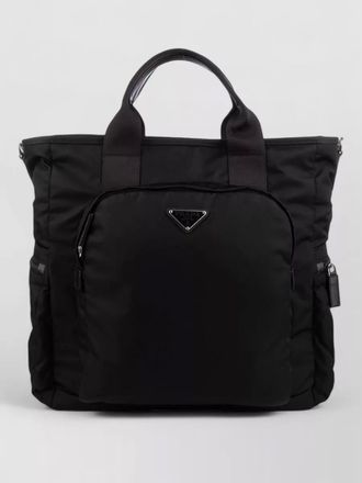 Prada rectangular tote bag top handles side pockets