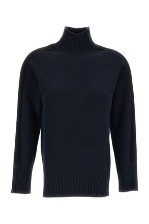 Lorena Antoniazzi Ribbed Mock Neck Sweater With Side Slits