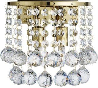 Searchlight Searchlight Hanna 2 ljus inomhus vgglampa guld med kristaller, G9