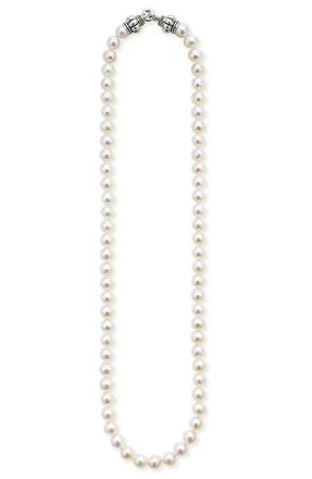 Lagos Luna Freshwater Pearl Necklace in Silver at Nordstrom