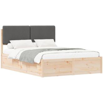 vidaXL Estructura De Cama Con Cabecera Tapizada Gris Oscuro Vidaxl