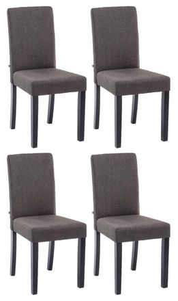Clp Clp - Juego De 4 Sillas De Comedor Ina De Tela Gris Oscuro Negro