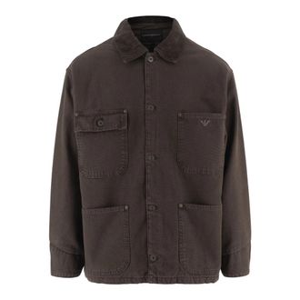 Emporio Armani Jacket - Heren - Zomerjassen - Bruin - 3XL - Katoen - Jassen