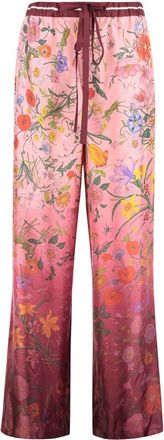 Gucci Bloemen Zijden Losse Broek - Dames - Wijde Broeken - Veelkleurig - S - Broeken