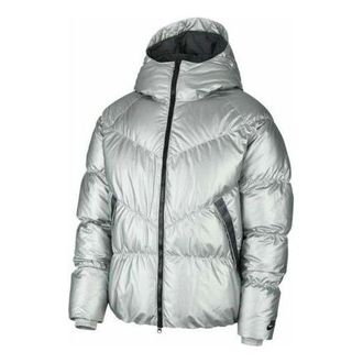 Nike Metallic hooded With Down Feather Jacket Silver BV4709-096