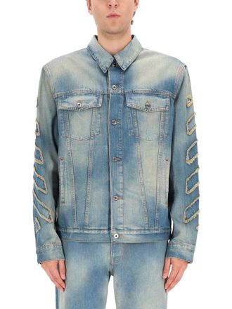 Off-white Cremefarbene Diag Raw Patch-Jacke