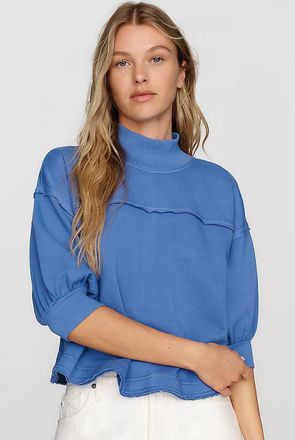 Pilcro 100% Cotton Mock Neck Swing Top