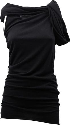Rick Owens Top asimmetrico con drappeggio - Nero