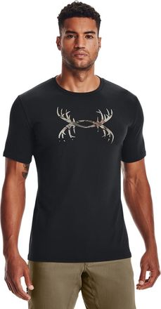Under Armour Mens Antler Logo T-Shirt, Black (001)/Ua Barren Camo, Medium