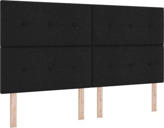 vidaXL LED Headboard with LED Strip Lights Manual Black 180 cm Fabric vidaXL
