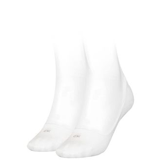 Calvin Klein womens Logo Womens Liner Socks 2 pack Footie, White, 35/38