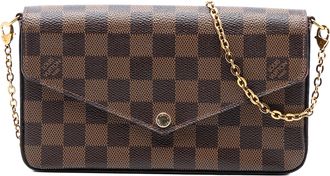Louis Vuitton Pre-owned Womens Damier Ebene Pochette Felicie - Brown Textile - One Size