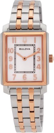 Bulova Sutton Quartz White Dial Ladies Watch 98L328