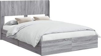vidaXL Estructura De Cama Con Almacenamiento Y Cabecero Sonoma Gris Vidaxl