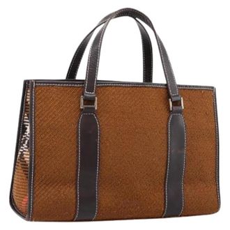 Burberry Pre-owned Hand Bag - Dames - Vintage Handtas - Bruin - ONE Size - Wol - Vintage
