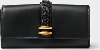 Vanessa Bruno Womens Compagnon braided strap bifold leather wallet