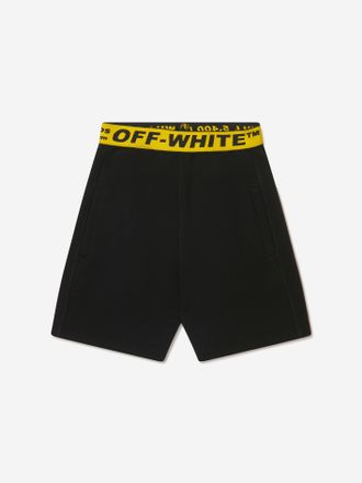 Off-white Boys Cotton Industrial Sweat Shorts - Black - Size 6Y
