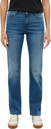 Mustang Straight-Jeans MUSTANG Damen Style Crosby Relaxed Straight, Damen, Gr. 28, L&auml;nge 32, 740 mittelblau, Denim/Jeans, 92% Baumwolle, 6% Elastomultiester, 