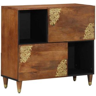 vidaXL Sideboard Marrone 80 x 33.5 x 75 cm Legno massello di mango - Vidaxl