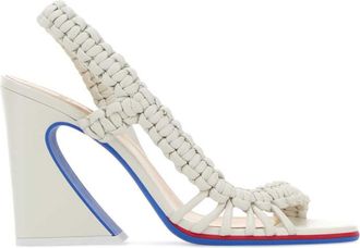 Fendi White Braided Heels