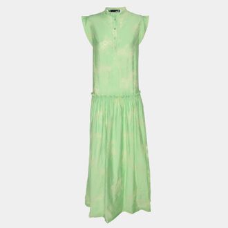 Love Moschino Green Printed Chiffon Sleeveless Maxi Dress