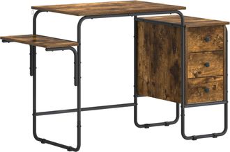 vidaXL Escritorio Con Almacenamiento Roble Ahumado 120 X 50 X 75 Cm Vidaxl