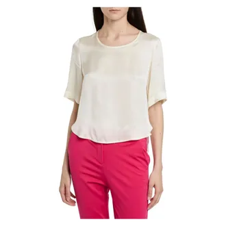 Kaos Kaos, Dames, Blouses & Shirts, Geel, Maat: M Satijn