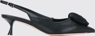 Roger Vivier D&eacute;collet&eacute; slingback in pelle liscia con applicazione floreale e tacco basso