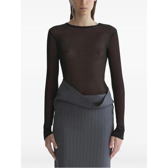 MUGLER Long-sleeved Sheer Top