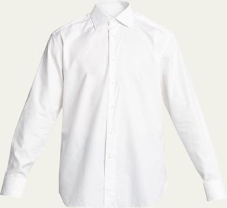 Ermenegildo Zegna Mens Trofeo Solid Regular-Fit Dress Shirt